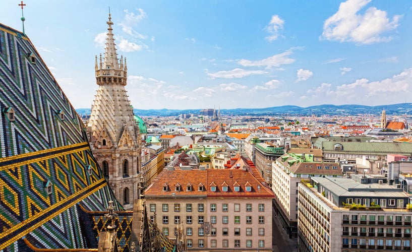 Photo of Vienna from Saint Stephane's cathedral, Austria.