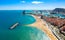 Photo of Barcelona central beach aerial view Sant Miquel Sebastian plage Barceloneta district catalonia.