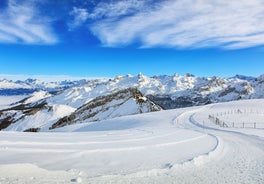 photo of an aerial view of Einsiedeln Abbey in Einsiedeln, Switzerland.