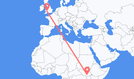 Flights from South Sudan to Wales