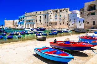 Photo of nice scenic city scape in Monopoli, province of Bari, Italy.