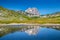 Beautiful landscape with Gran Sasso d'Italia peak at Campo Imperatore plateau in the Apennine Mountains, Abruzzo, Italy