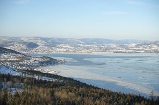 photo of sunset over Drammen, a town in the Buskerud province of Norway.