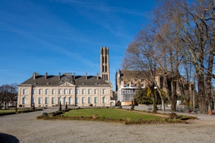 Photo of Nimes Arena aerial panoramic view. Nimes is a city in the Occitanie region of southern France.