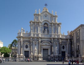 Photo of Port of Catania, Sicily. Mount Etna in the background.