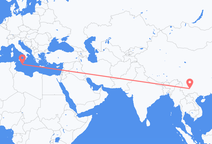 쿤밍에서 출발해 발레타로 향하는 항공편