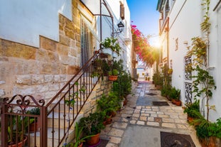 Photo of nice scenic city scape in Monopoli, province of Bari, Italy.