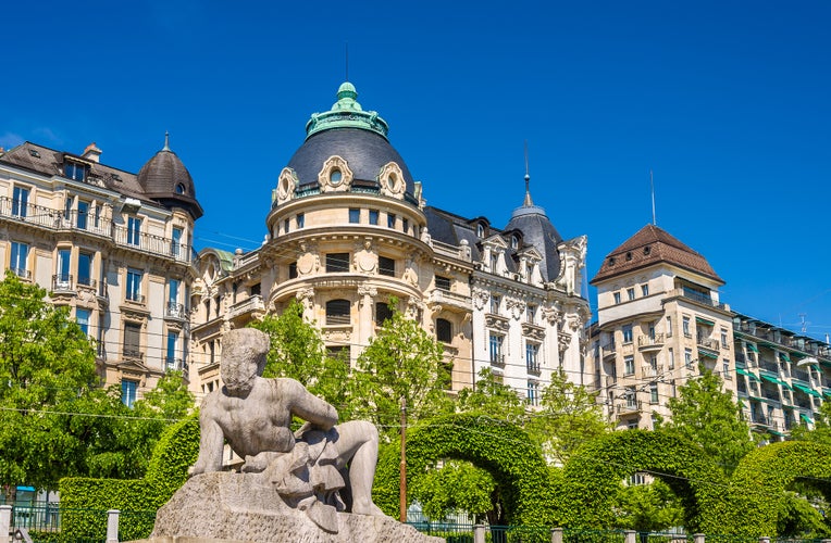 Photo of the statue Aurore in Lausanne ,Switzerland.