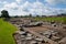 Photo of ruins at Vindolanda Roman fort in England.