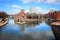 Photo of old Turn Junction, or Deep Cutting Junction where the Birmingham and Fazeley Canal meets the Birmingham Canal Navigation's Main Line Canal, Birmingham, England.