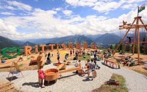 Photo of panoramic aerial view of Schladming, Austria.