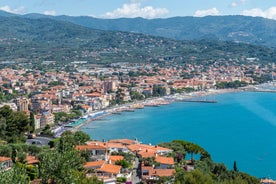 Photo of a coastal city of Imperia, Italian Rivera in the region of Liguria, Italy.