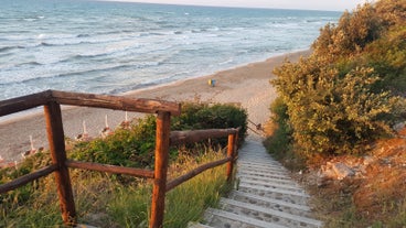 Photo of Vieste and Pizzomunno beach view, Italy.