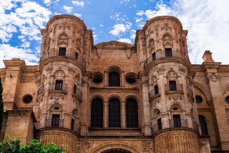 Photo of View of one of the facades of the Cathedral of the Incarnation of Malaga. Photo taken in Malaga, Andalucia, Spain.