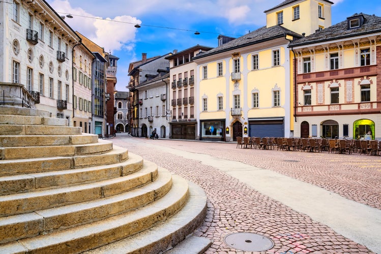 Photo of the central area of Bellinzona, Switzerland.