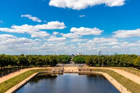 Photo of aerial view of the new town hall and the Johannapark at Leipzig, Germany.