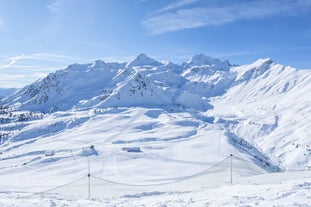 photo of panoramic view of Bormio town in Italy.