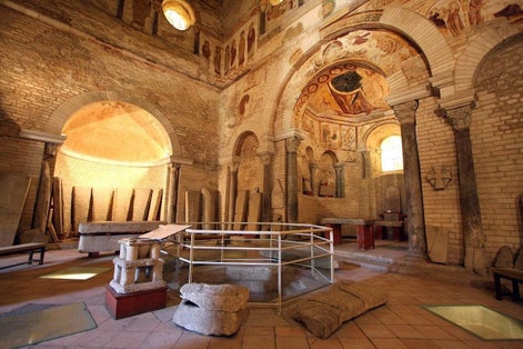 photo of inside the Baptistère Saint-Jean in Poitiers, France.
