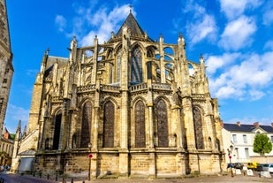 Photo of Bordeaux aerial panoramic view. Bordeaux is a port city on the Garonne river in Southwestern France.