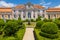 Photo of Baroque facade of Queluz National Palace and Neptune Fountain in Sintra, Lisbon district, Portugal.