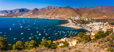 Photo of Murcia city centre and Segura river aerial panoramic view. Murcia is a city in south eastern Spain.