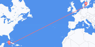 ケイマン諸島出身デンマークへのフライト