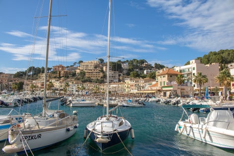Aerial view of Porte de Soller, Mallorca island, Spain