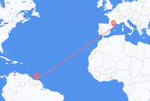 Paramaribo to Barcelona