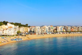 Photo of panoramic aerial view of beautiful Blanes in Costa Brava on a beautiful summer day, Spain.