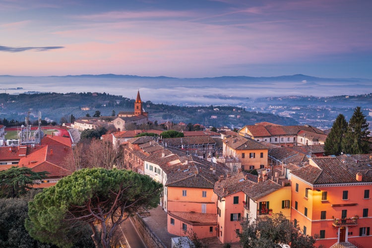 photo of view  ofPerugia, Italy town skyline in the morning.