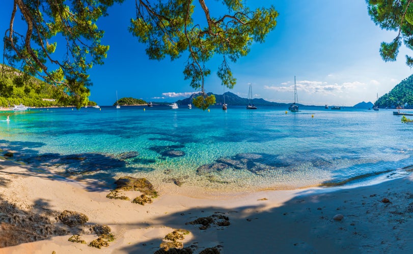 Photo of beautiful beach Playa de Formentor, Palma Mallorca, Spain.