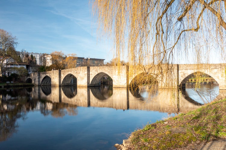 The Saint-Etienne bridge is a bridge of the city of Limoges. It is 120 m long and was built in the 13th century. Photographed in the fall. Limoges is a french