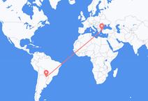 파라과이 아순시온에서 출발해 터키 차낙칼레로(으)로 가는 항공편