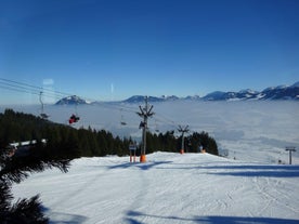 photo of an aerial view of Bolsterlang Ski resort  Allgäu, Bavaria, Germany.