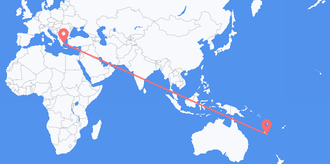 Flights from New Caledonia to Greece