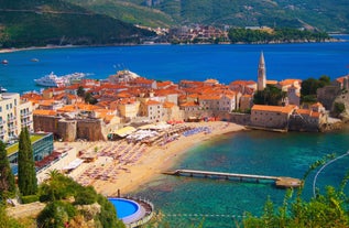 photo of a beautiful panorama view of Bečići is a town in the municipality of Budva, Montenegro.