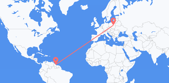 Flights from Guyana to Poland