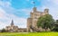 Photo of Rochester castle and cathedral, UK from the castle grounds.