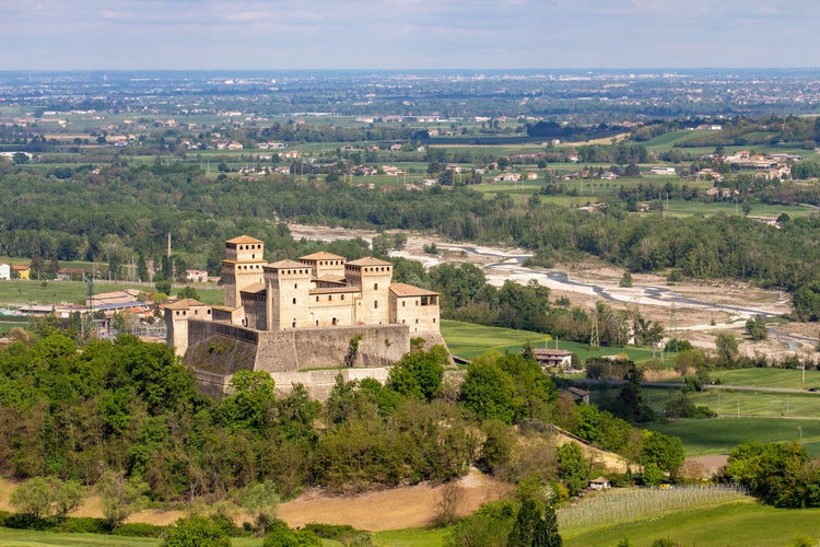 castles of parma montechiarugolo and torrechiara ancient medieval fortresses parma italy europe