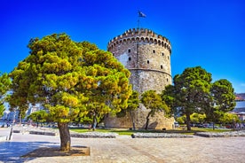 Photo of Medieval tower with a clock ,Trikala Fortress, Central Greece.