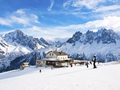 photo of French alps mountain and Saint-Gervais-les-Bains village, in spring in France.