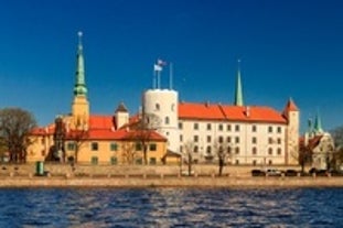 Photo of ruins of old Grobina castle in summer day, Latvia.