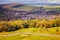 photo of Buxton village in autumn season in National Peak District in England.