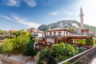 Photo of aerial view of the old town of Trebinje, Bosnia and Herzegovina.