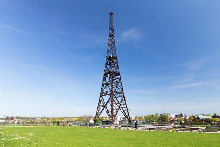 historic radiostation tower in Gliwice, Poland (the highest wooden building on the world - 111m)