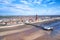 Photo of aerial view of Blackpool with north pier and Blackpool Tower, UK.