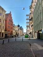 Beautiful aerial panoramic view of the Malmo city in Sweden.