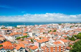 Photo of aerial view of Arcachon and Atlantic ocean, France.