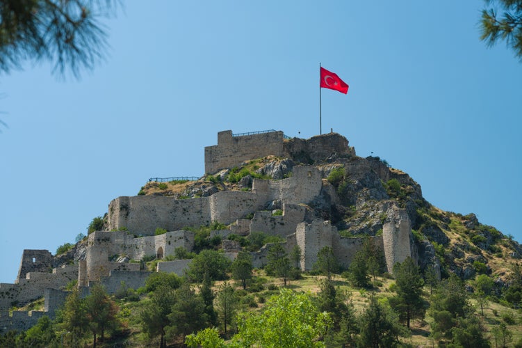 Turkish flag in Amasya castle