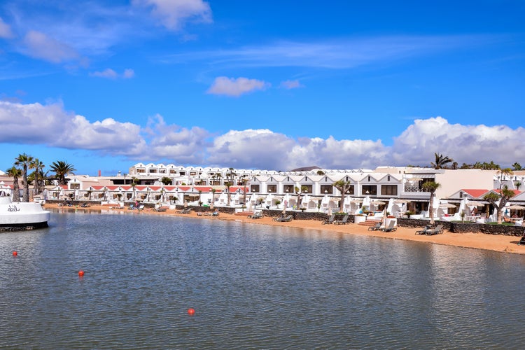 Holiday apartments in Costa Teguise seaside resort town, Lanzarote, Canary Islands, Spain